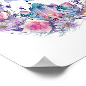 バタフライクリスタル三日月花スピリチュアル ポスター (角)