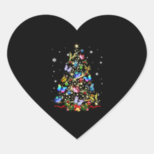 バタフライクリスマスツリーライトウィメンズガールズクリスマスB ハートシール