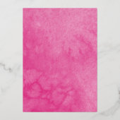 バタフライクリン招待状ホットピンクドレス 箔招待状 (裏面)