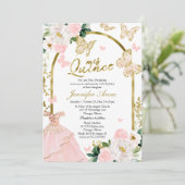 バタフライクリン招待状赤面フローラドレス 招待状 (スタンド正面)