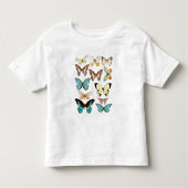 バタフライクリームパターン トドラーTシャツ (正面)