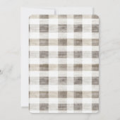 バタフライクリームプレイドストライプ誕生日 招待状 (裏面)