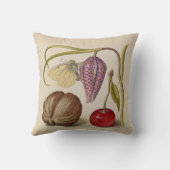 バタフライクルミ花さくらんぼ水彩アート クッション (裏面)