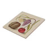 バタフライクルミ花さくらんぼ水彩アート タイル (側面)