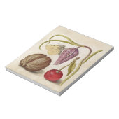 バタフライクルミ花さくらんぼ水彩アート ノートパッド (回転)