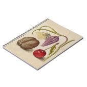 バタフライクルミ花さくらんぼ水彩アート ノートブック (左側)