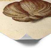 バタフライクルミ花さくらんぼ水彩アート ポスター (角)