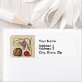 バタフライクルミ花さくらんぼ水彩アート ラベル (インサイチュ)