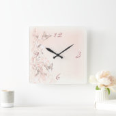 バタフライクロック スクエア壁時計 (ホーム)