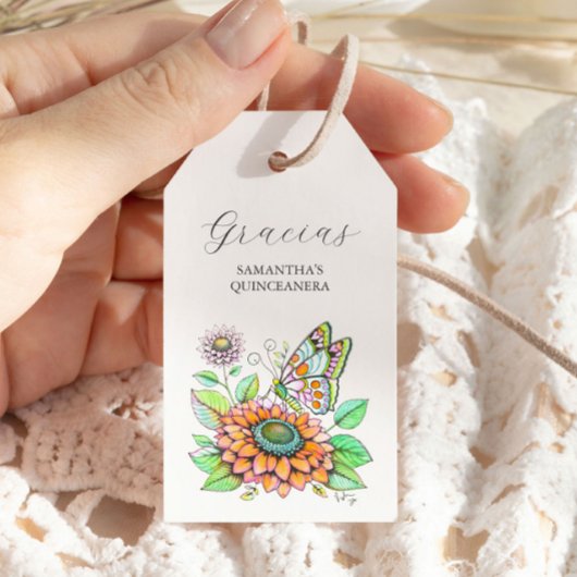 バタフライグラシアスメッセージカード ギフトタグ