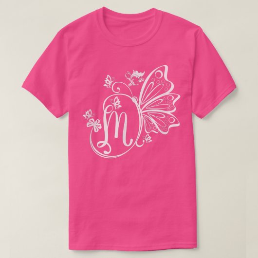 バタフライグランジフェアユーコアエステティックレターMモノ Tシャツ (デザイン正面)