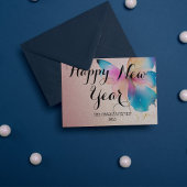 バタフライグリッターニューイヤーズホリデーカード シーズンカード