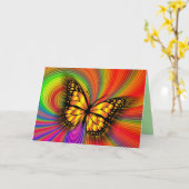 バタフライグリーティングカード カード (黄色い花)