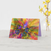 バタフライグリーティングカード カード (黄色い花)