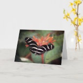 バタフライグリーティングカード カード (黄色い花)