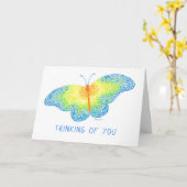 バタフライグリーティングカード カード (黄色い花)