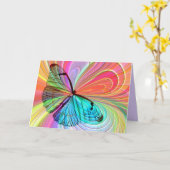 バタフライグリーティングカード カード (黄色い花)