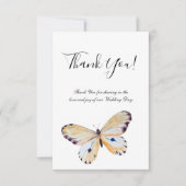 バタフライグリーンリーフラットサンキューカード サンキューカード (正面)