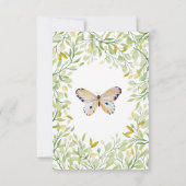 バタフライグリーンリーフラットサンキューカード サンキューカード (裏面)