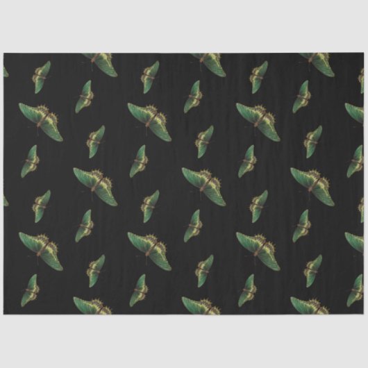 バタフライグリーンヴィンテージデコファージ 薄葉紙 (正面)