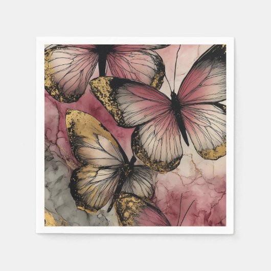 バタフライグレース スタンダードカクテルナプキン (正面)
