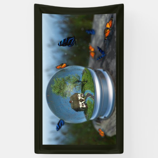 バタフライグローブバナー 横断幕 (縦)