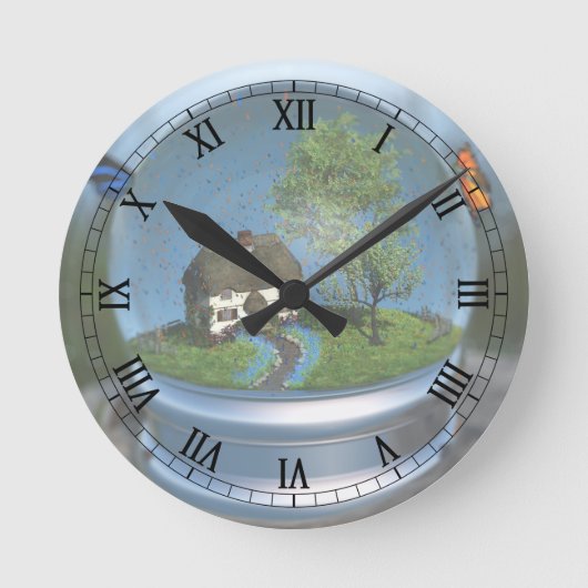 バタフライグローブ時計 ラウンド壁時計 (正面)