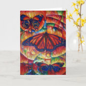 バタフライグローリーグリーティングカード カード (黄色い花)