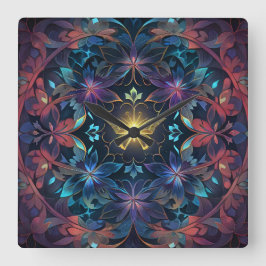 バタフライグロー スクエア壁時計