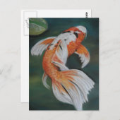 バタフライコイフィッシュアートハガキ ポストカード (正面/裏面)