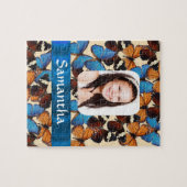 バタフライコラージュ写真テンプレート ジグソーパズル (横)