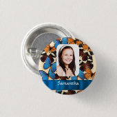 バタフライコラージュ写真テンプレート 缶バッジ (正面&裏面)