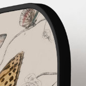 バタフライコレクションアンティークウォーターカラーアートバター ピックルボールラケット (左詳細)