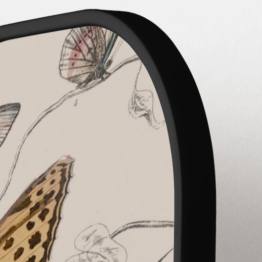 バタフライコレクションアンティークウォーターカラーアートバター ピックルボールラケット (左詳細)