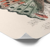 バタフライコレクションアンティークウォーターカラーアートバター ポスター (角)