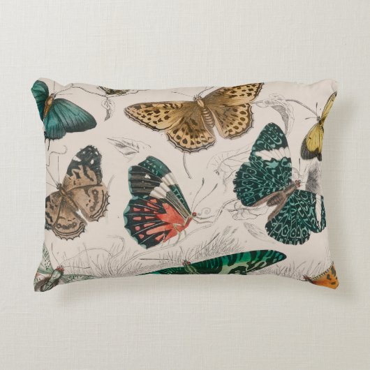 バタフライコレクションアンティーク蝶 アクセントクッション (正面)
