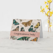 バタフライコレクションアンティーク蝶 カード (黄色い花)