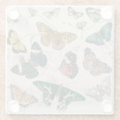 バタフライコレクションアンティーク蝶 ガラスコースター (裏面)