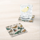 バタフライコレクションアンティーク蝶 スクエアペーパーコースター (インサイチュ)