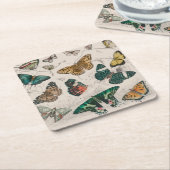 バタフライコレクションアンティーク蝶 スクエアペーパーコースター (アングル)