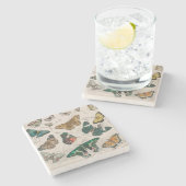 バタフライコレクションアンティーク蝶 ストーンコースター (横)