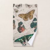 バタフライコレクションアンティーク蝶 バスタオルセット (ハンドタオル)