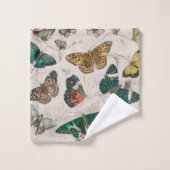 バタフライコレクションアンティーク蝶 バスタオルセット (ウォッシュタオル)