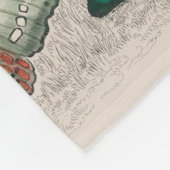 バタフライコレクションアンティーク蝶 フリースブランケット (角)