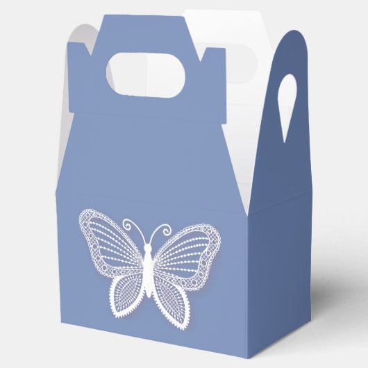 バタフライコーンフラワーブルー結婚チョウ フェイバーボックス (オープン)