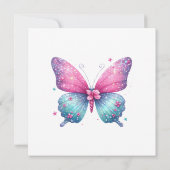 バタフライサマージェンダーリビールパーティの招待状 招待状 (裏面)