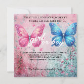 バタフライサマージェンダーリビールパーティの招待状 招待状 (正面)