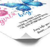 バタフライサマージェンダーリビールパーティーカスタムポスター フォトプリント            (角)