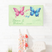 バタフライサマージェンダーリビールパーティーカスタムポスター 横断幕 (インサイチュ)