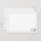 バタフライサンキューカード、ピンクフェイク、シルバー サンキューカード (裏面)